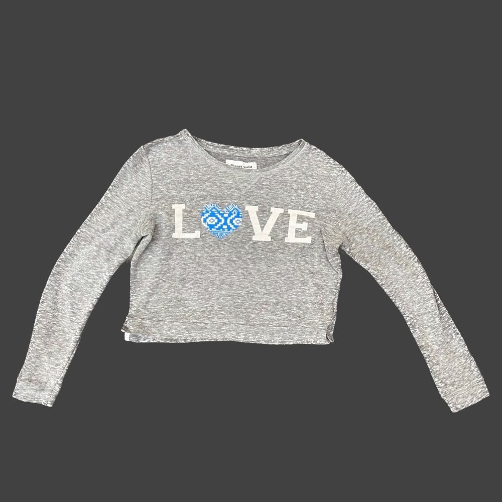 Planet Gold Southwest Love Cropped Sweatshirt Size Large